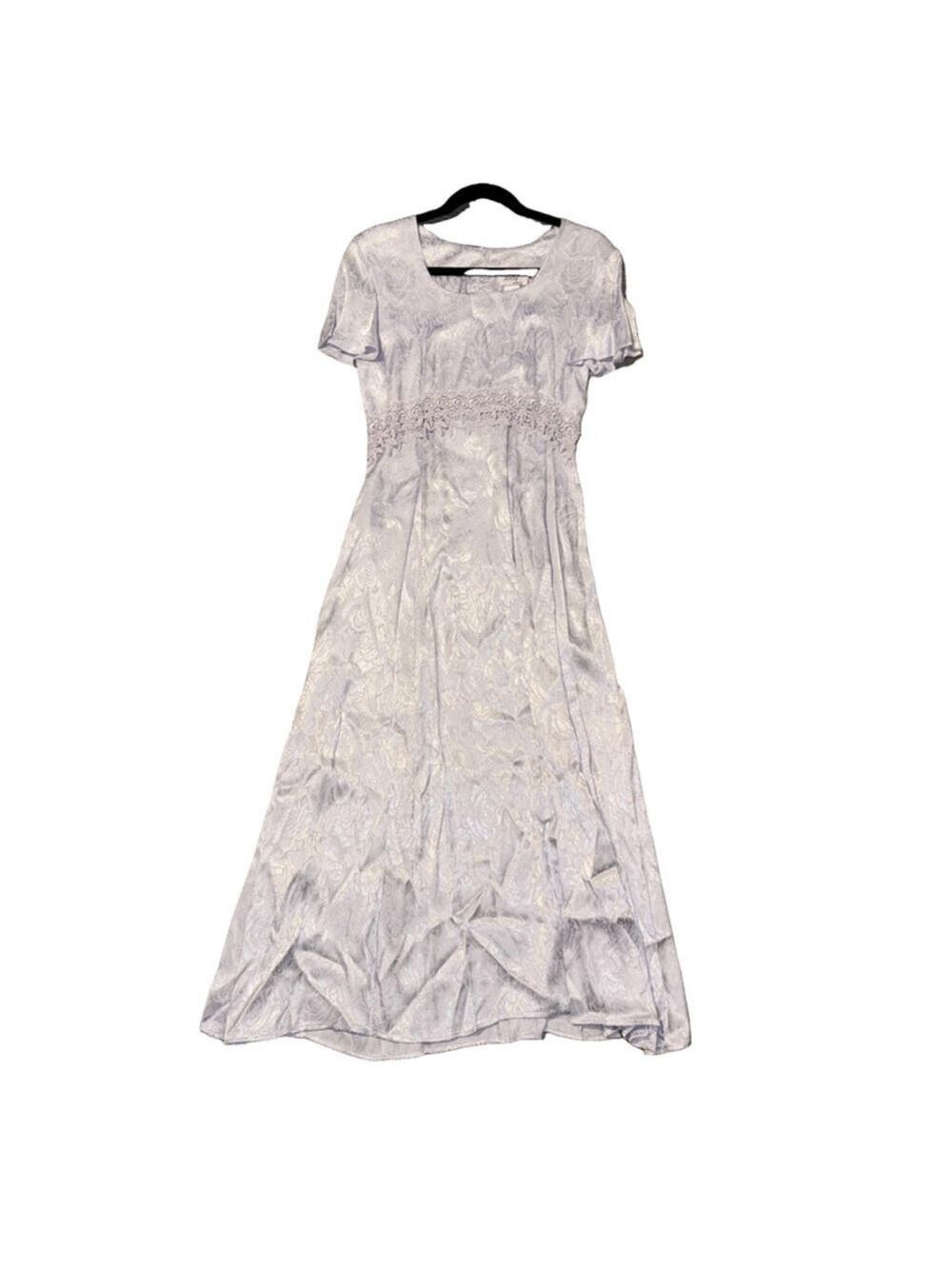 Vintage Ice blue satiny dress. Maxi . The brand is Jodie California USA Sz 6 - Picture 4 of 11